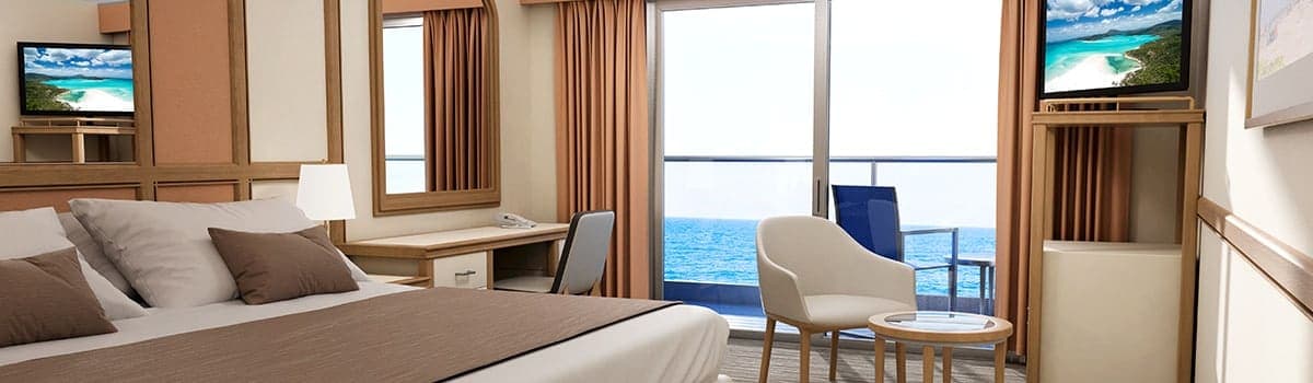 Aft-View Extended Balcony stateroom, Carnival Adventure