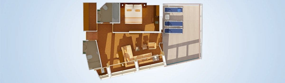 Captain's Suite floor plan, Carnival Glory