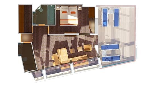Captain's Suite floor plan, Carnival Radiance