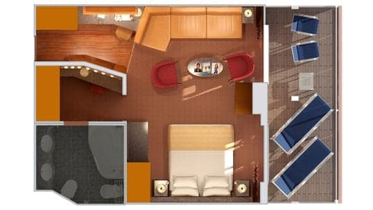 Grand Suite floor plan, Carnival Spirit