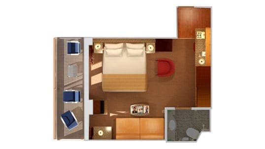 Premium Balcony floor plan, Carnival Spirit