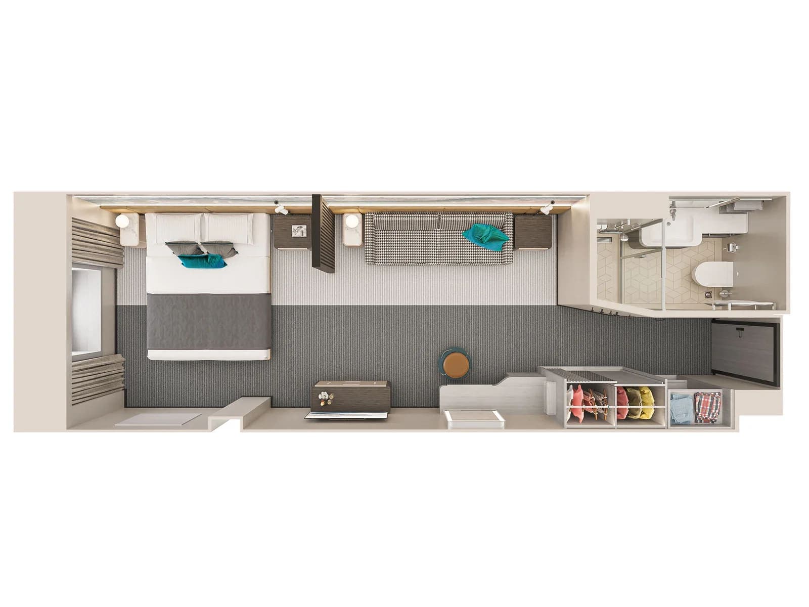 Family Oceanview floor plan, Norwegian Aqua