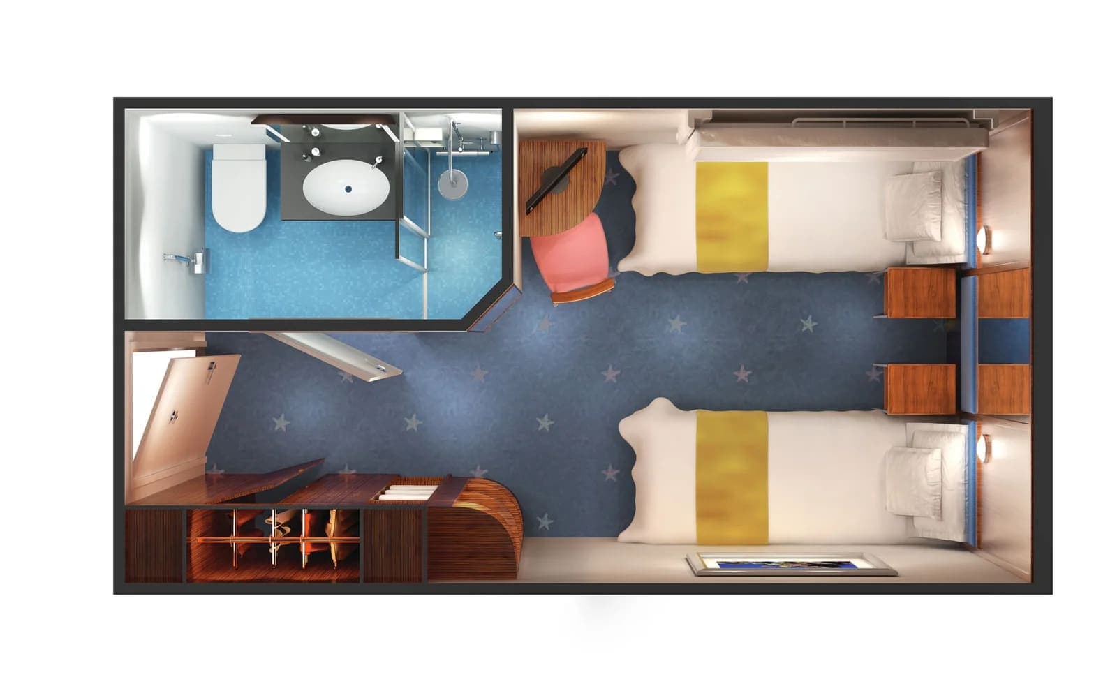 Family Inside floor plan, Norwegian Dawn