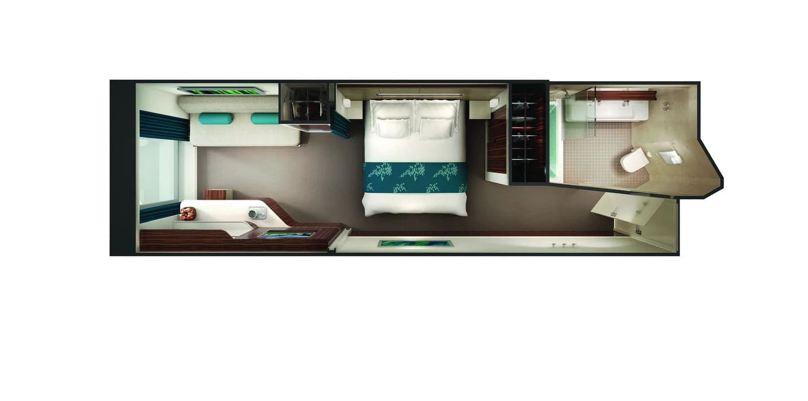 Family Oceanview floor plan, Norwegian Getaway