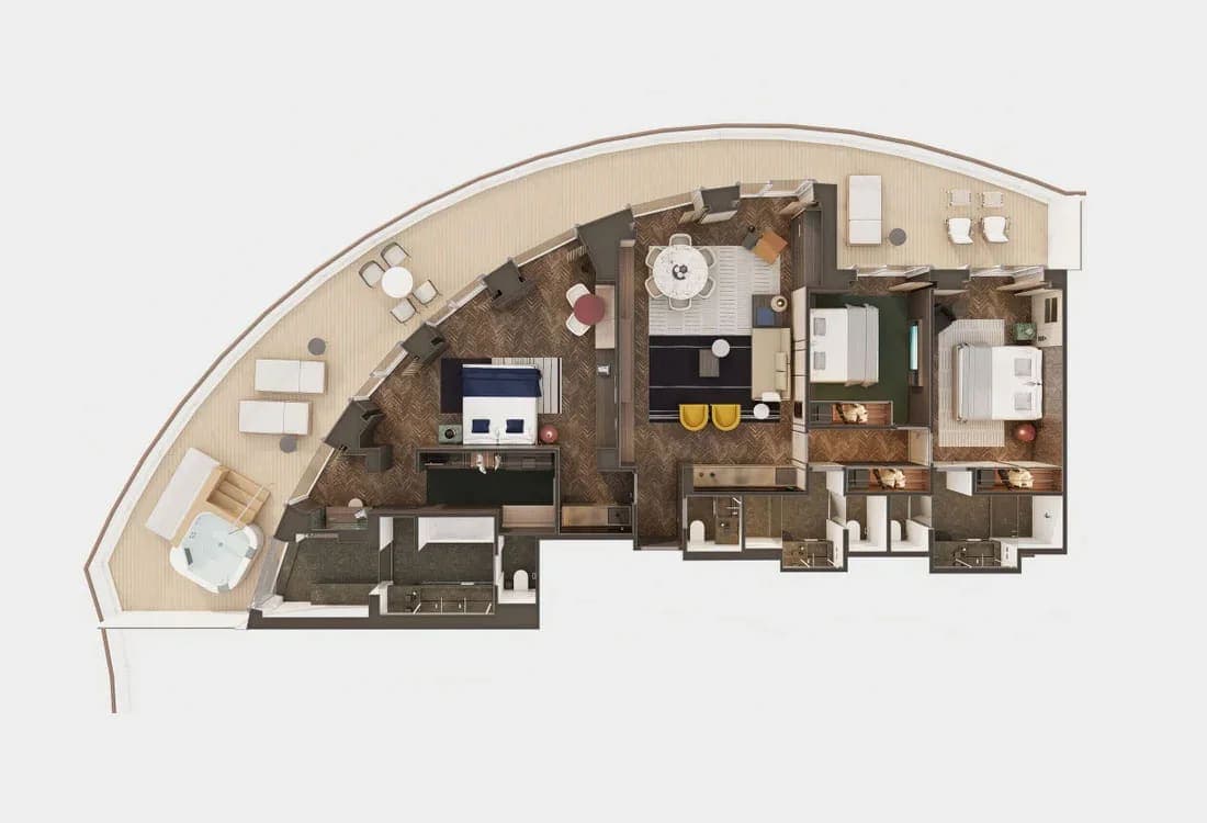The Haven Premier Owner's Suite with Large Balcony floor plan, Norwegian Luna