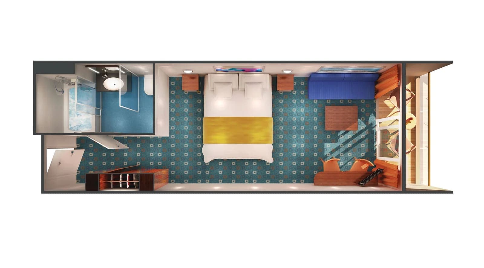 Club Balcony Suite floor plan, Norwegian Star