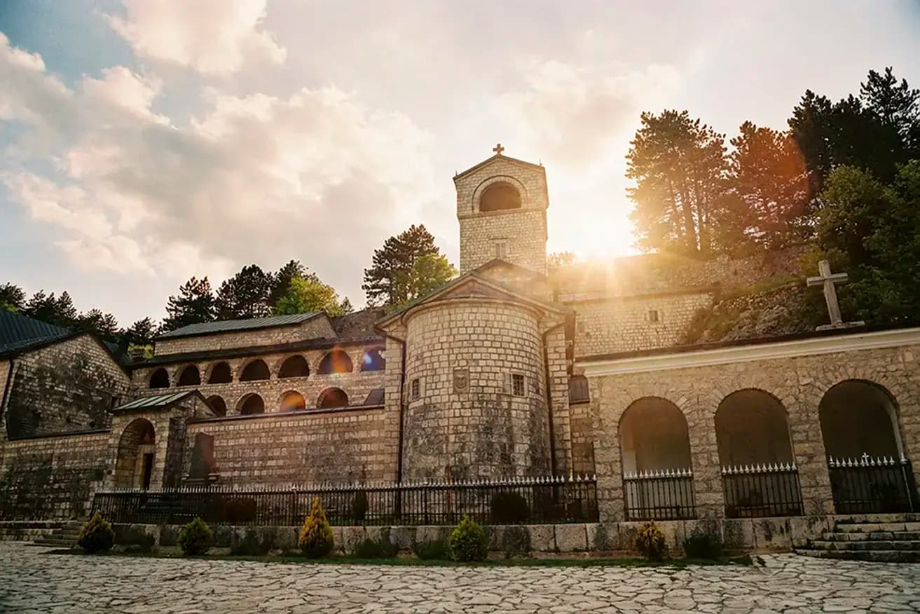 View of the Cetinje Monastery Montenegro