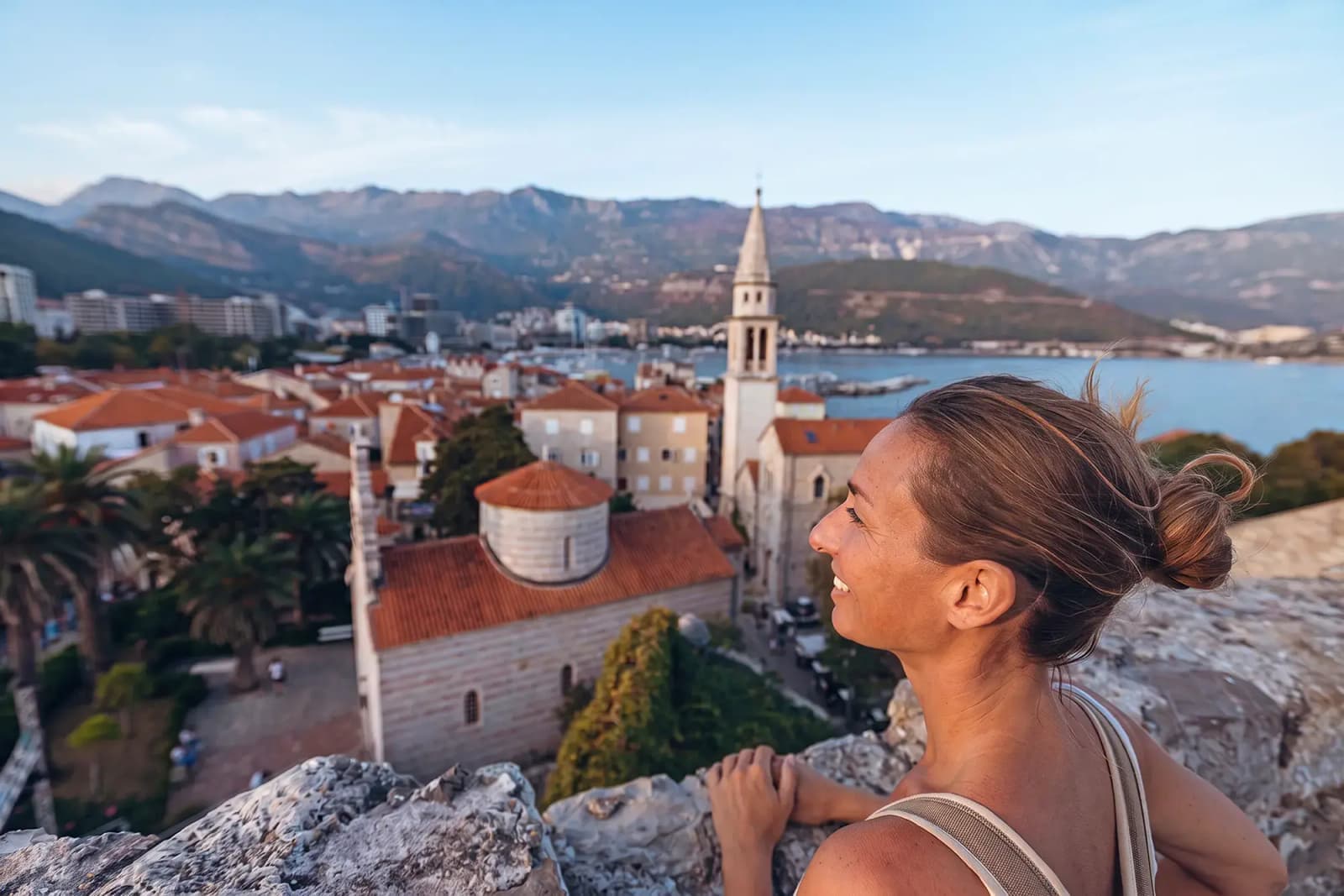 Day Hero Historic Coastal Town With Red Rooftops, Budva, Montenegro