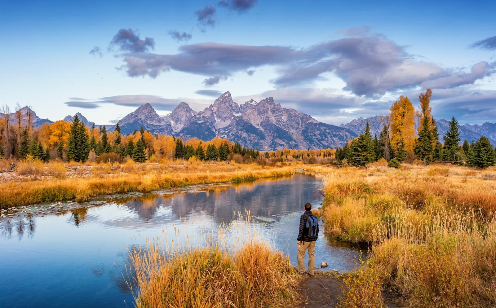 Hiker in Grand Teton National Park, USA