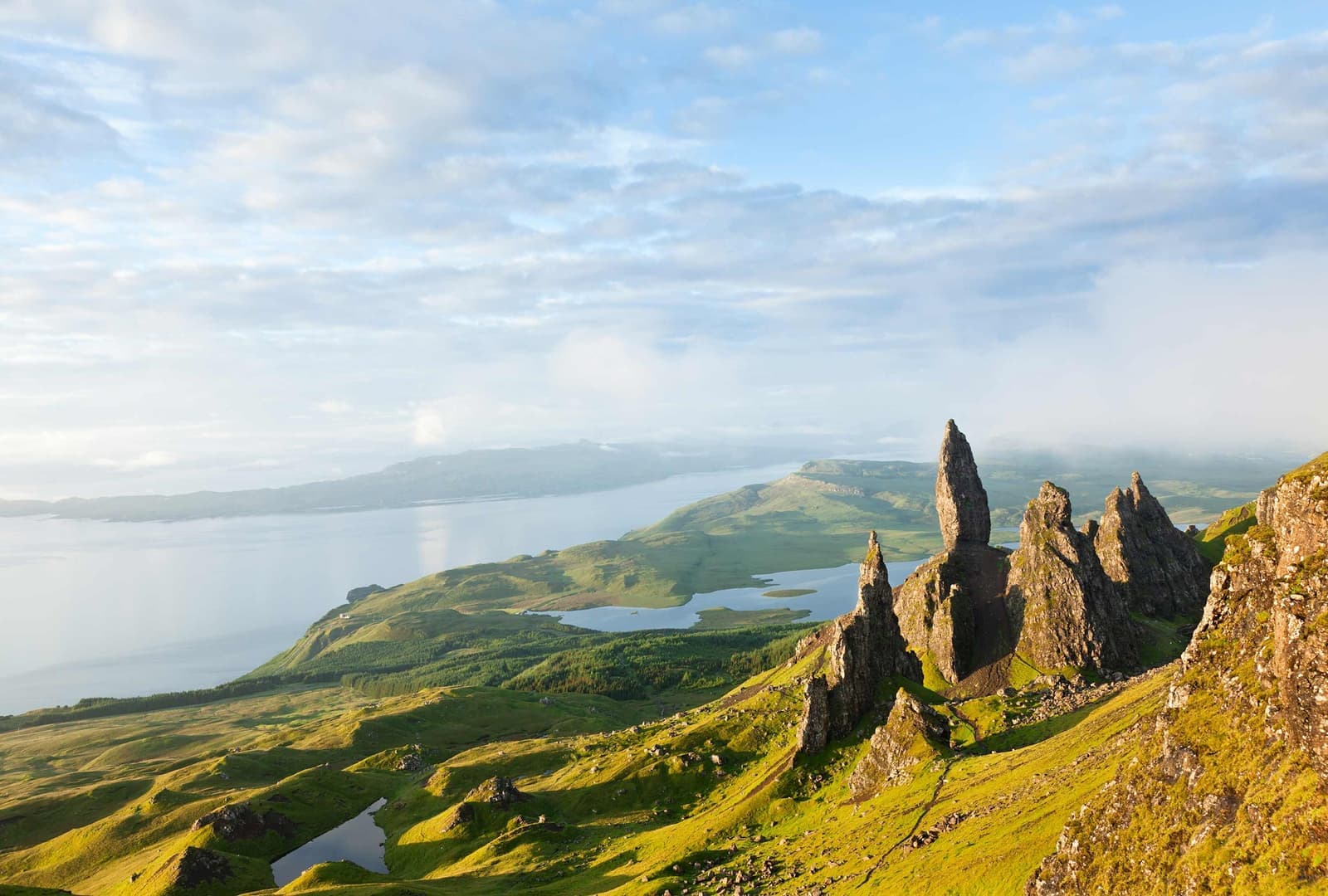 A scenic view of the Old Man of Storr in Isle of Skye