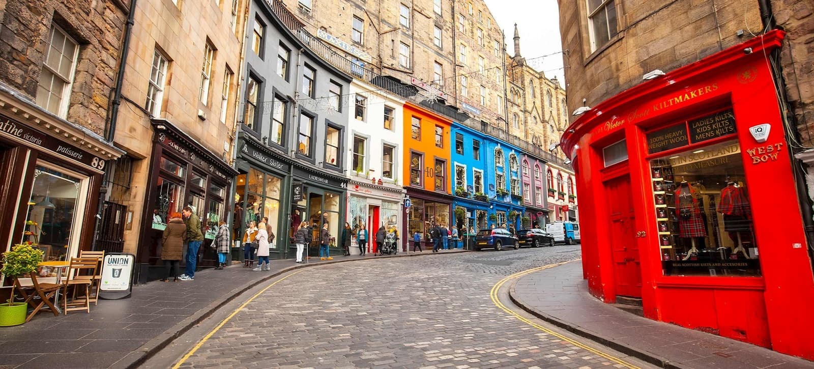 West Bow Street in Edinburgh, Scotland