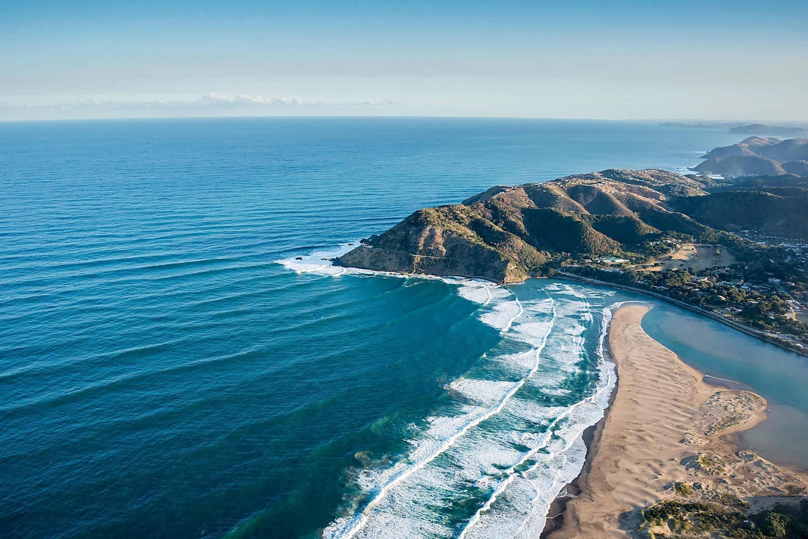 Aerial view of Port St. Johns beaches, Eastern Cape, South Africa