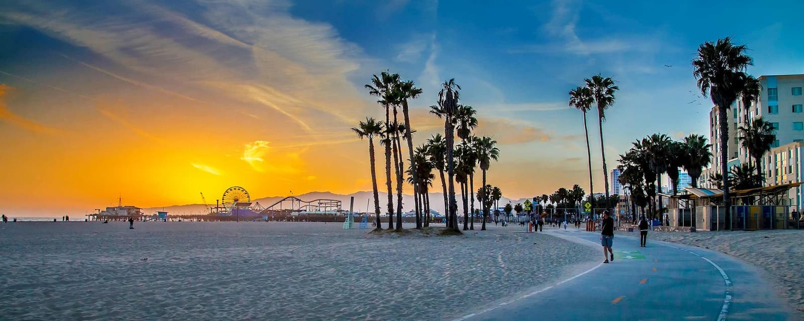 Venice Beach at sun set in Los Angeles, California, USA