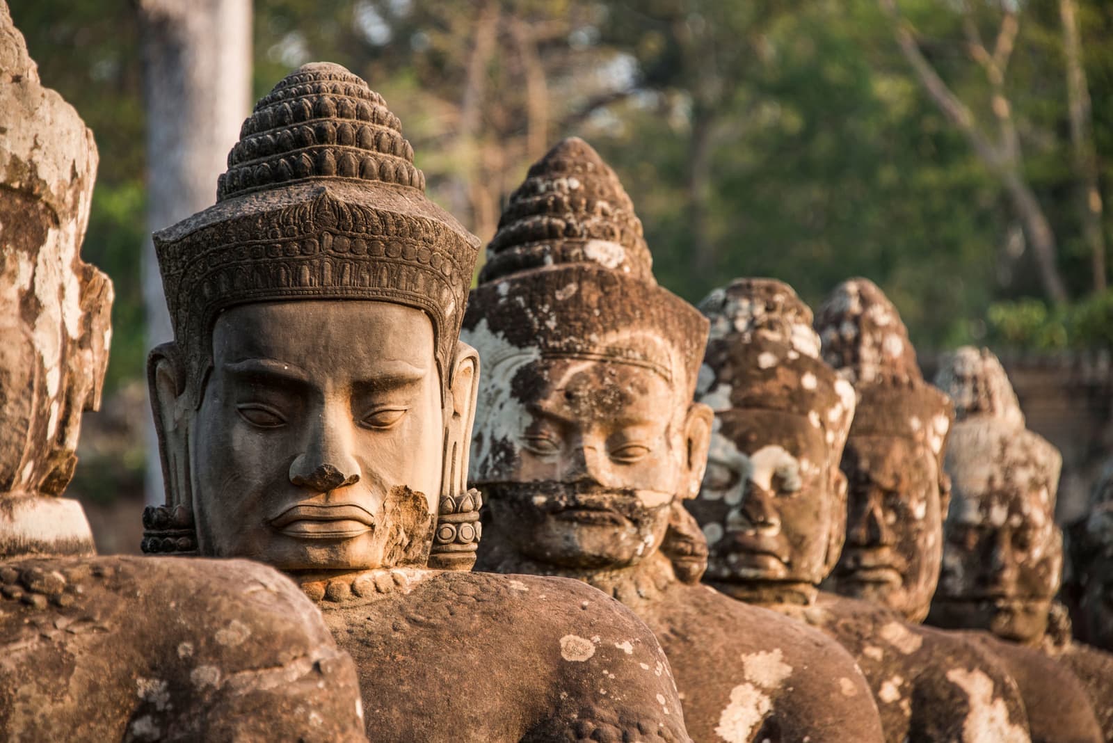South Gate of Angkor Thom Temple in Angkor Archaeological Park, Siem Reap, Cambodia