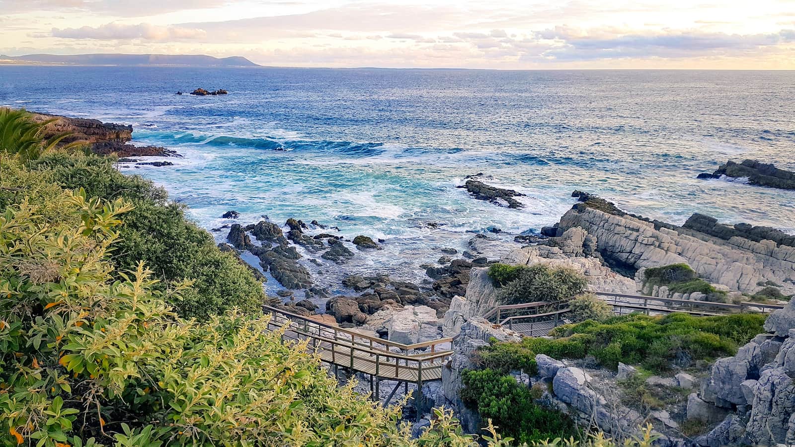 Hermanus Coastline and Sea with Bridge, South Africa
