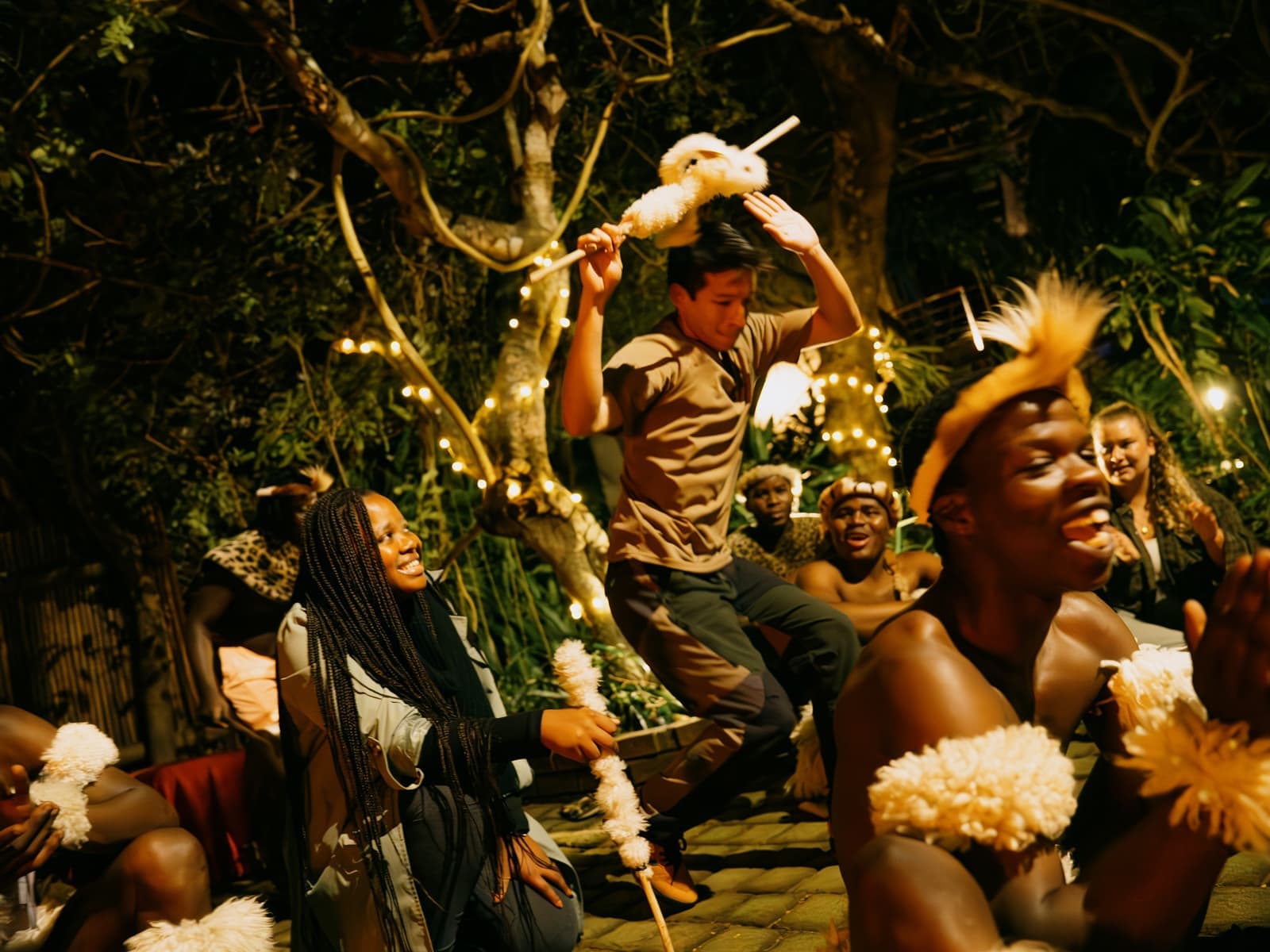 Traveller taking part in Zulu Experience, St Lucia, South Africa