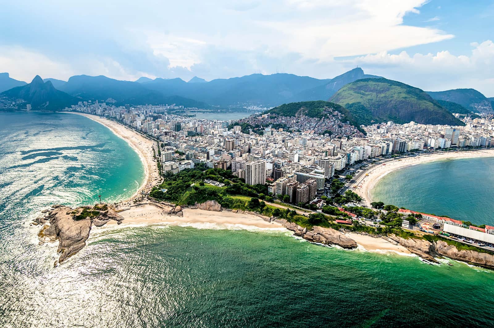 Aerial view of Arpoador in Rio de Janeiro, Brazil