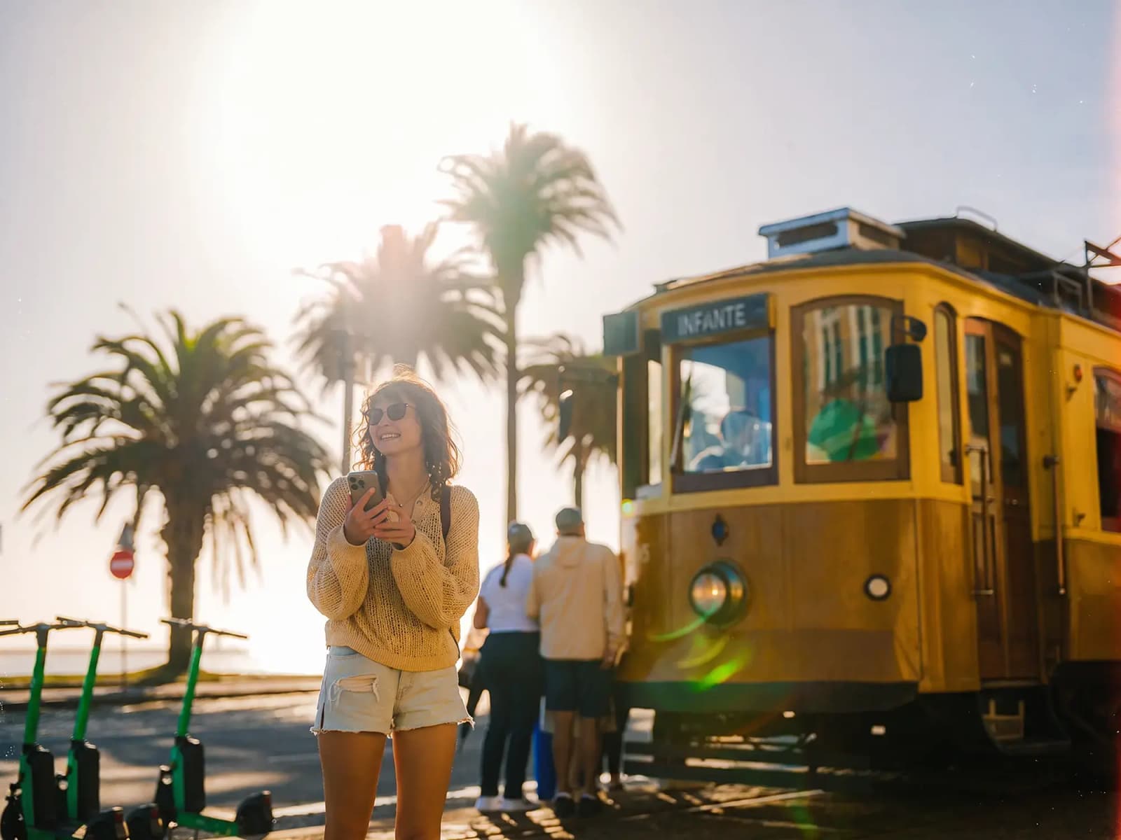 Day Hero Yellow Tram In Porto, Portugal