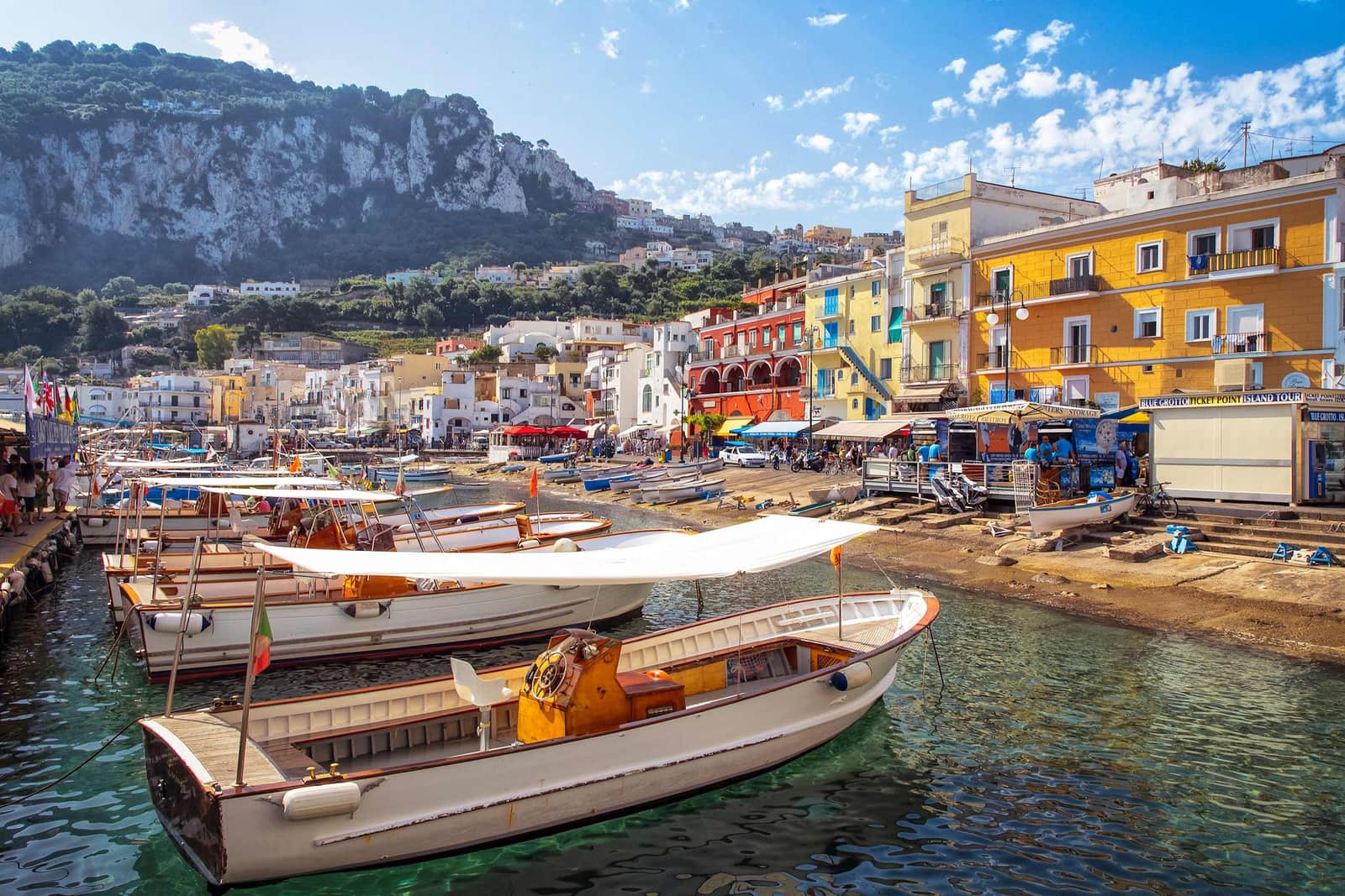Boats in the Marina Grande in the Island of Capri, Italy