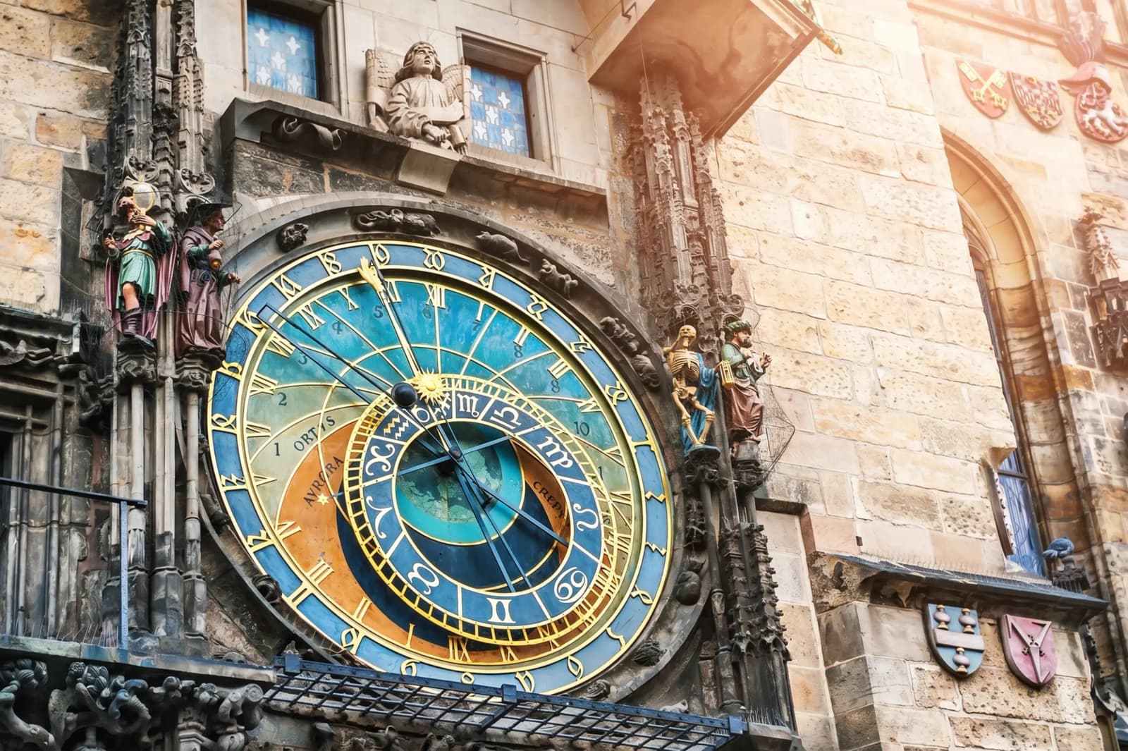 Prague Astronomical Clock on the Old Town Hall in Prague, Czech Republic.