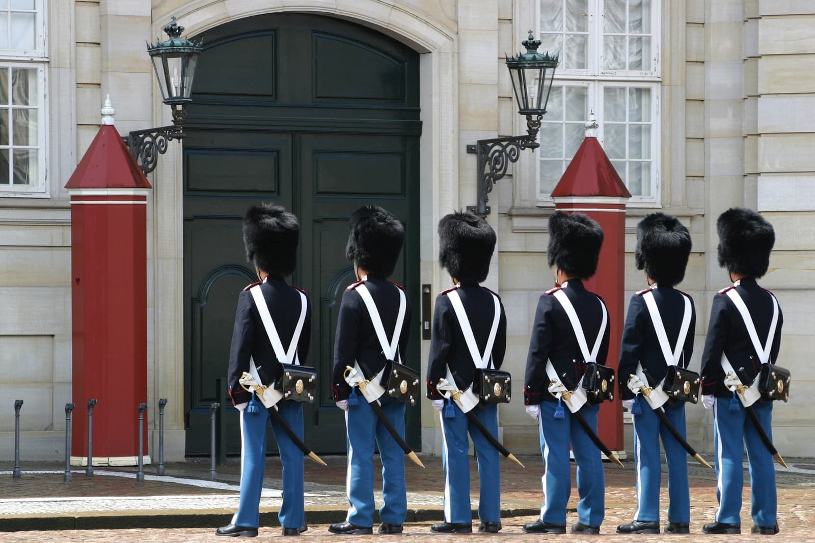 Guards at The Amalienborg Palace in Copenhagen, Denmark