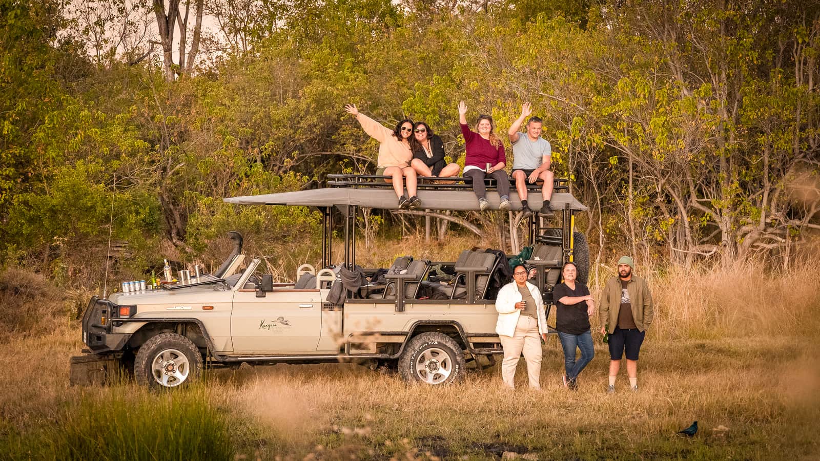 Travellers on Safari in Okavango Delta South Africa