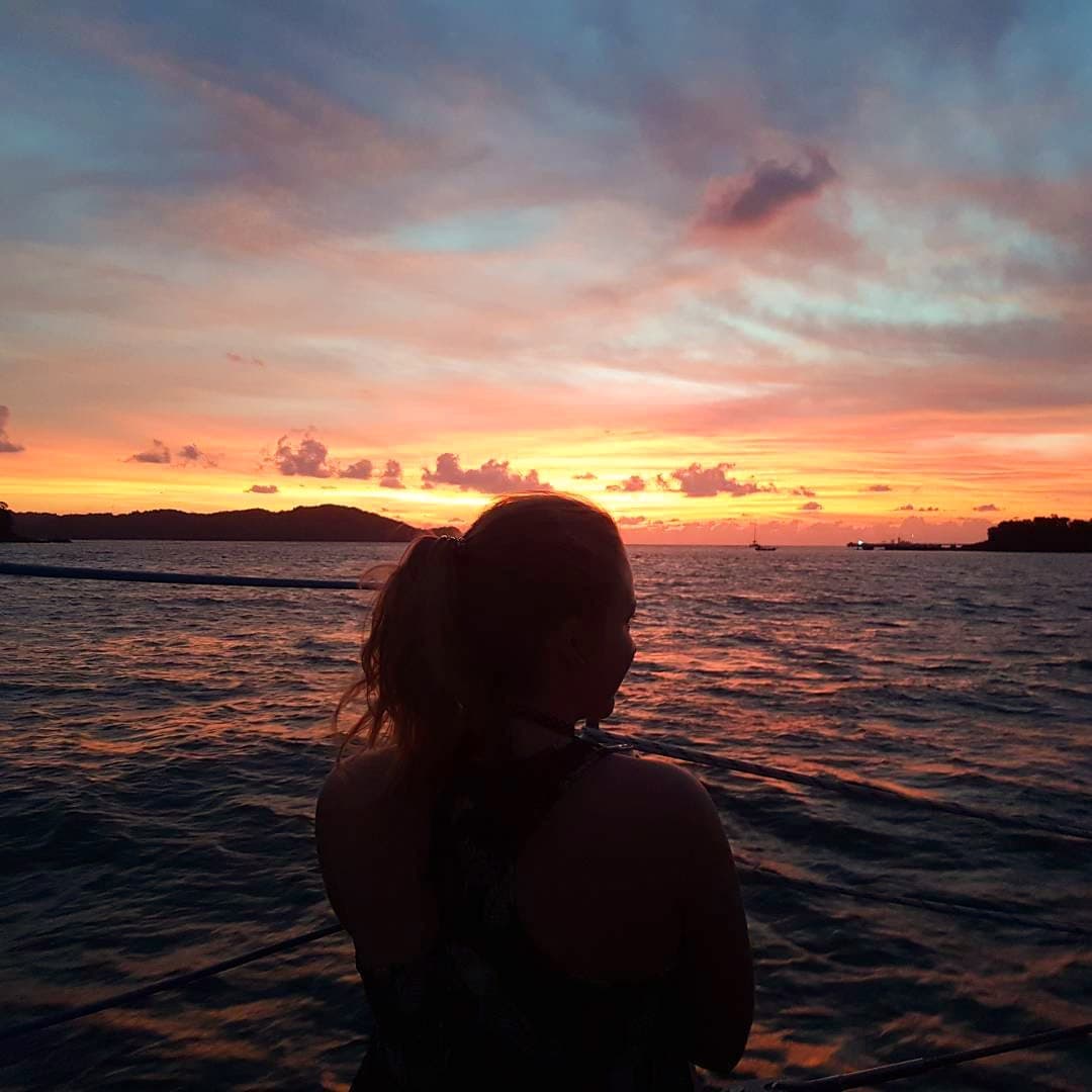 A Traveller at sunset in Langkawi, Malaysia