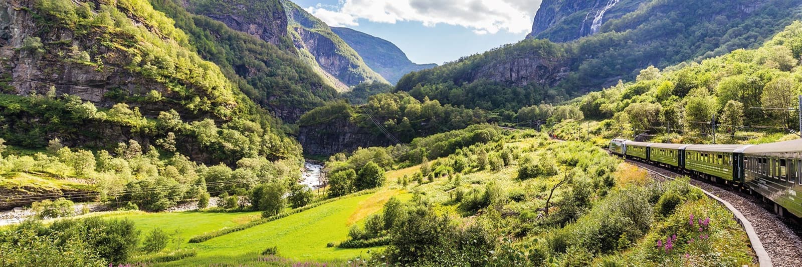 Flam train journey in Flam, Norway
