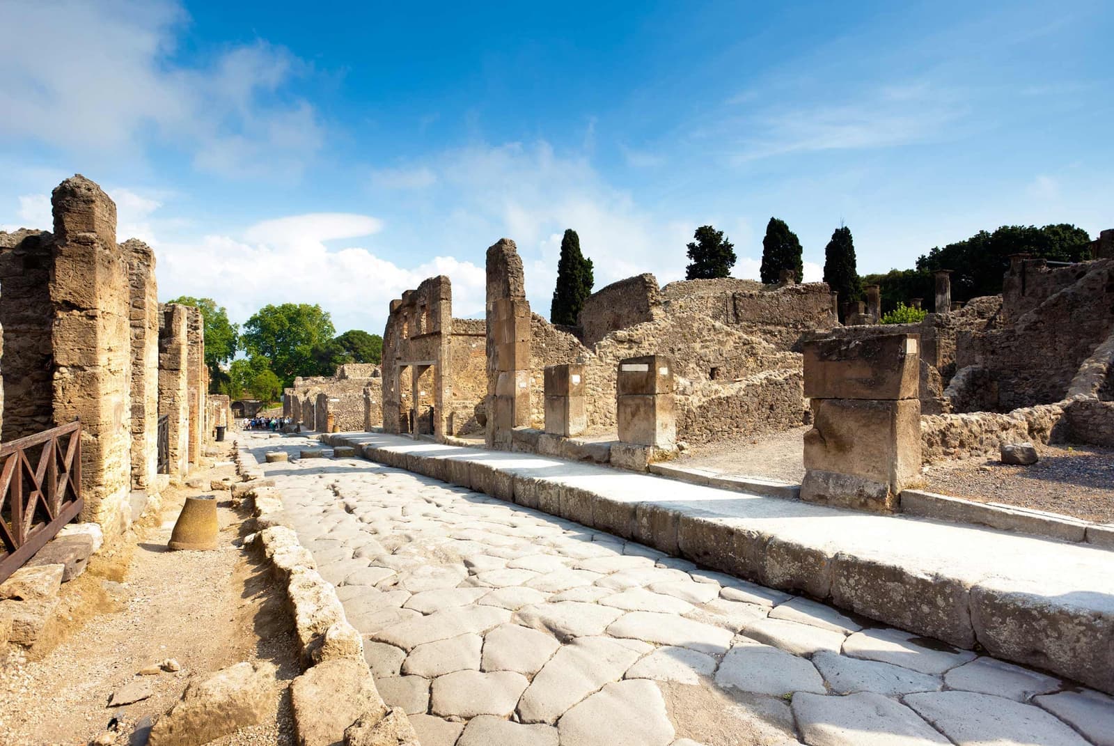A view of ruins in Pompeii, Italy
