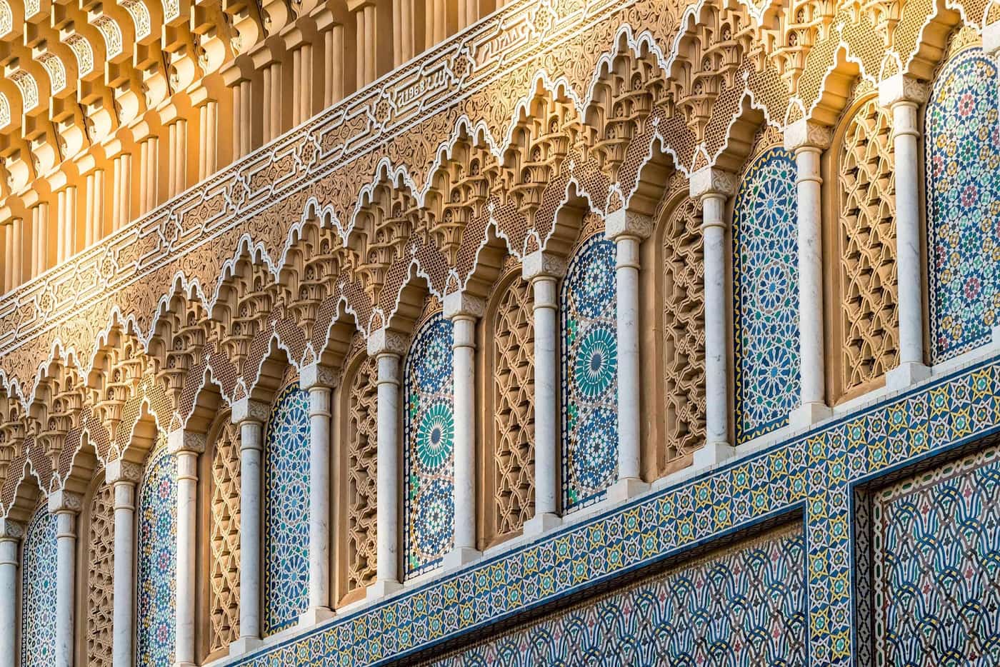Ornate Gate of the Dar Al Makhzen Palace in Fes, Morocco