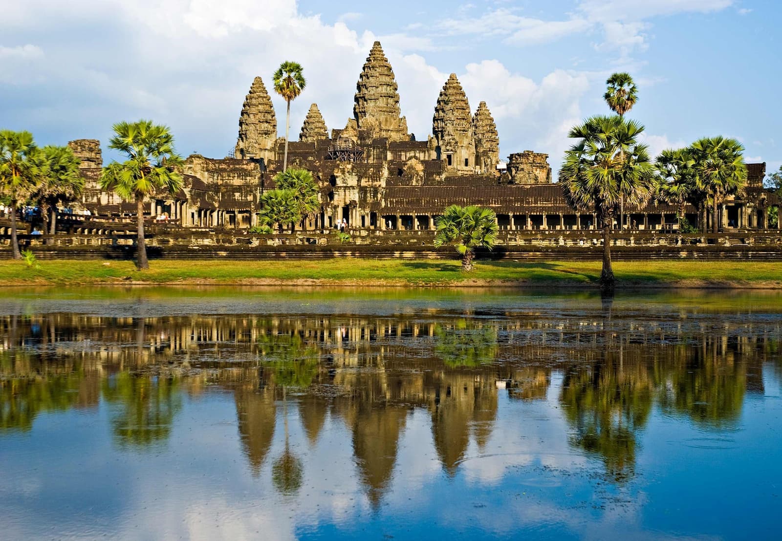 Temple of Angkor Wat seen over water, Siem Reap, Cambodia
