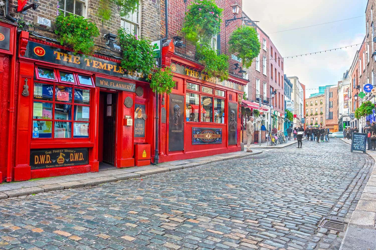 A view of the Temple Bar from the streets of Dublin, Ireland