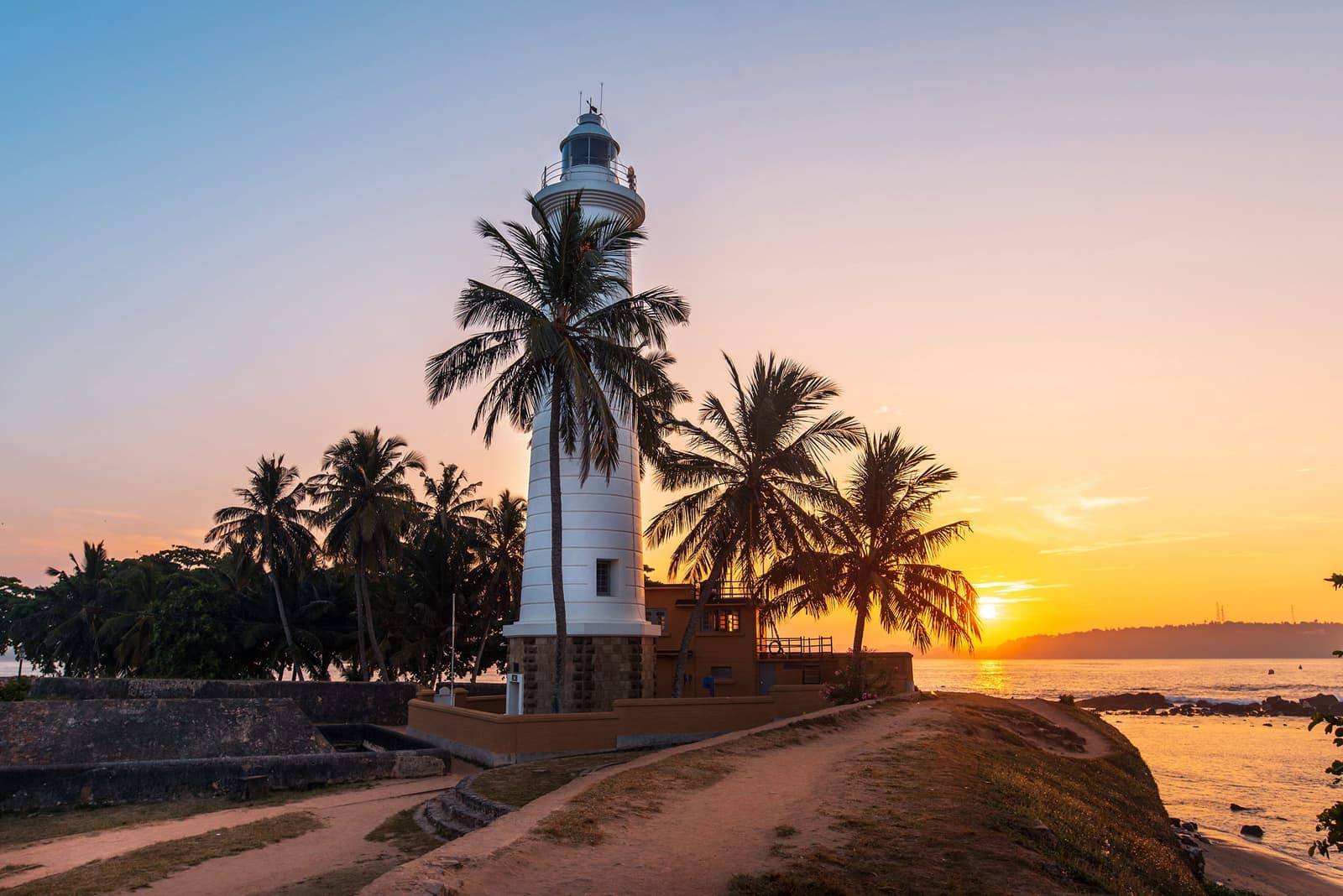 Sunrise at the Dutch Fort Lighthouse in Galle, Sri Lanka