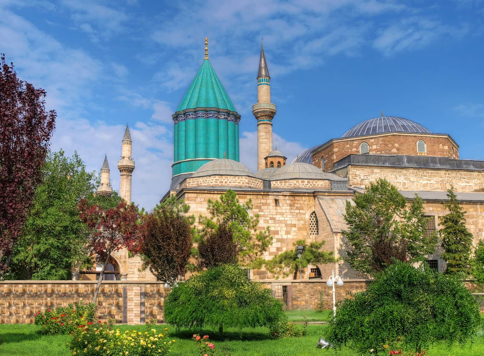 Mevlana Museum and garden in Konya, Turkey
